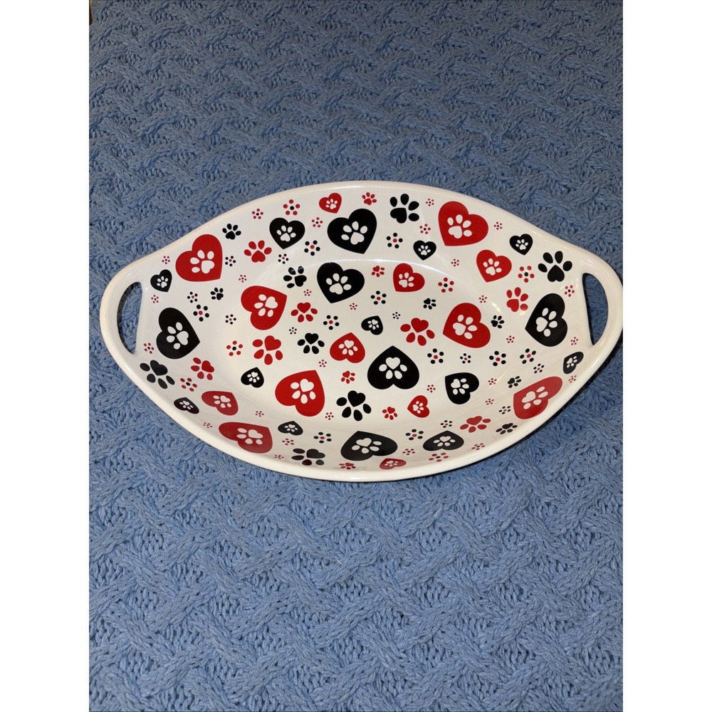 Temp-tations PAWFETTI Oval 2.5 Qt Casserole Dish
